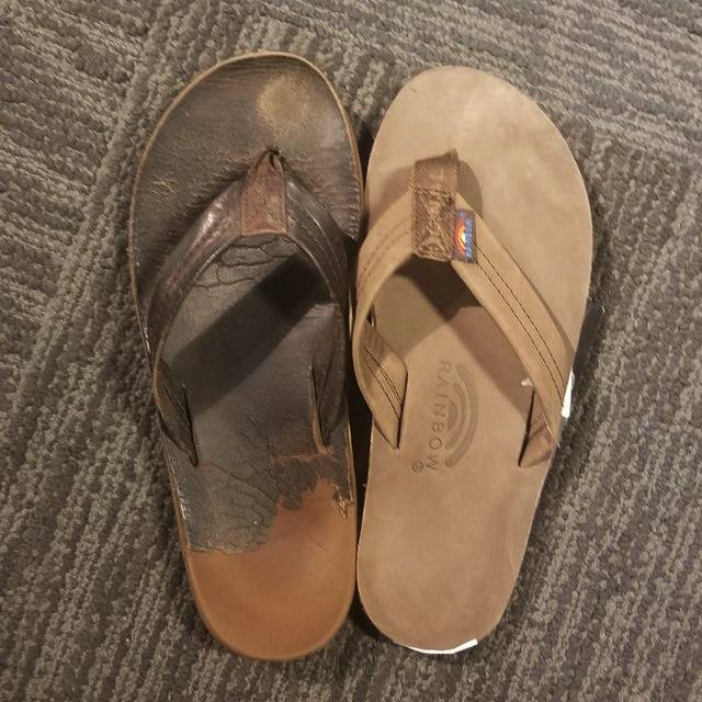 old clean rainbow sandals