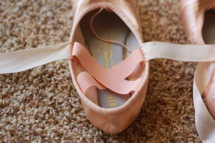 How to sew ribbons on pointe shoes