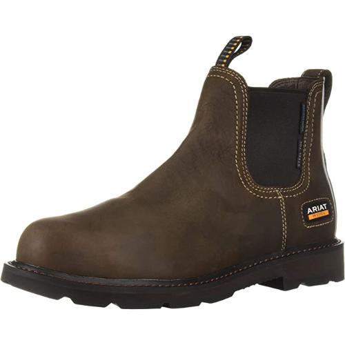 Ariat Groundbreaker Chelsea Waterproof Steel Toe Work Boot – Men’s Leather Boots-10024983-BEST WATERPROOF WORK BOOTS