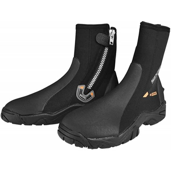 SEAC Pro HD 6mm Neoprene Wetsuit Boots with Side Zipper - Best surf boots