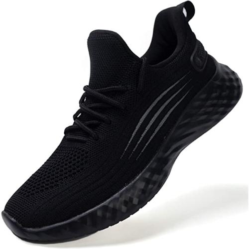 Slow Man Women's Breathable Running Tennis Shoes- Lightweight Casual Mesh Sneakers Non-Slip Comfort Shoes Girls Athletic Walking Shoe pureblack 8-Best Shoes For Ankle Problems And Foot Pain
