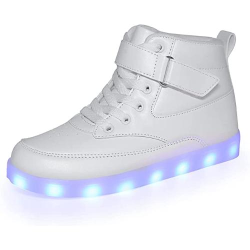 Voovix Unisex LED Shoes Light Up Shoes High Top for Women Men (1)-Best Shoes For Shuffling Dance
